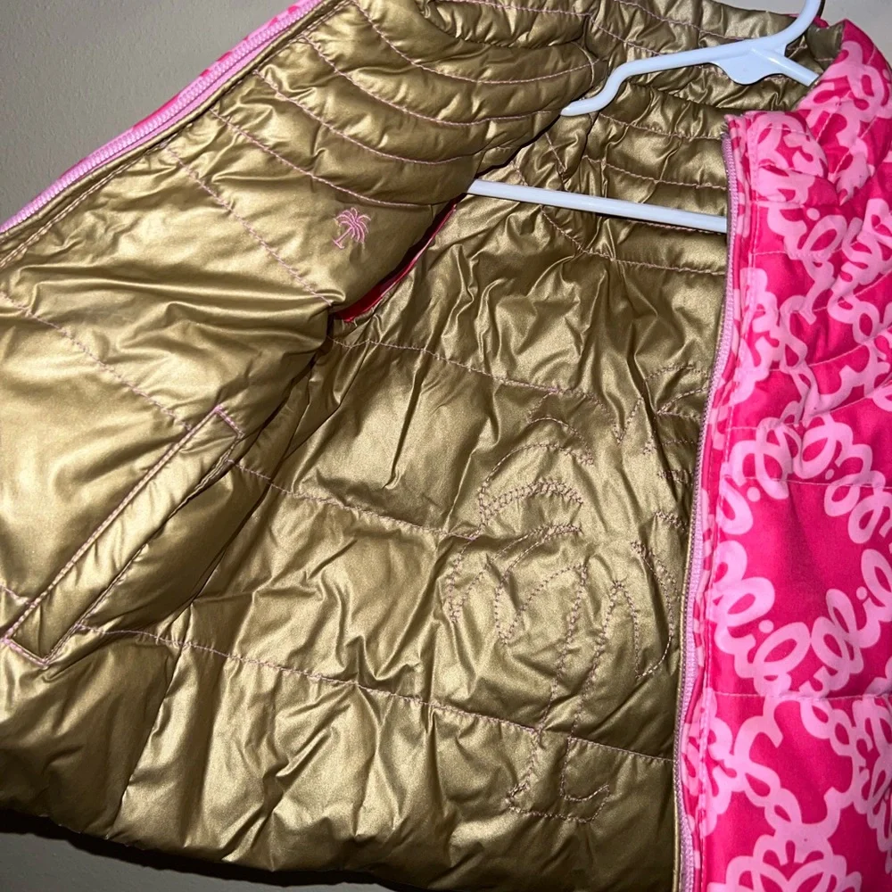 Lilly Pulitzer Pink Patterned Puffer Vest